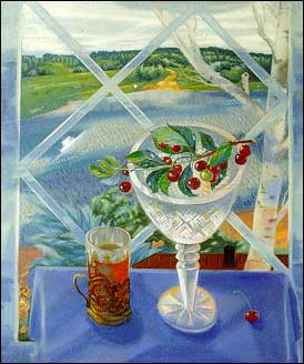 Arepyev Vladimir. Still life with cut glass vase